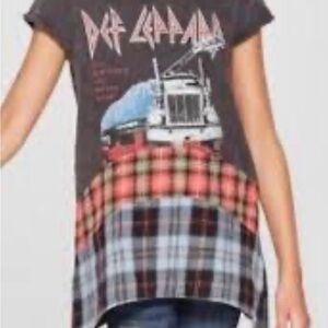 Junk Food Clothing Kids Def Leppard Tee - Gray and Red